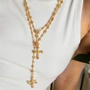 Elegant Gold Cross Pendant Necklace